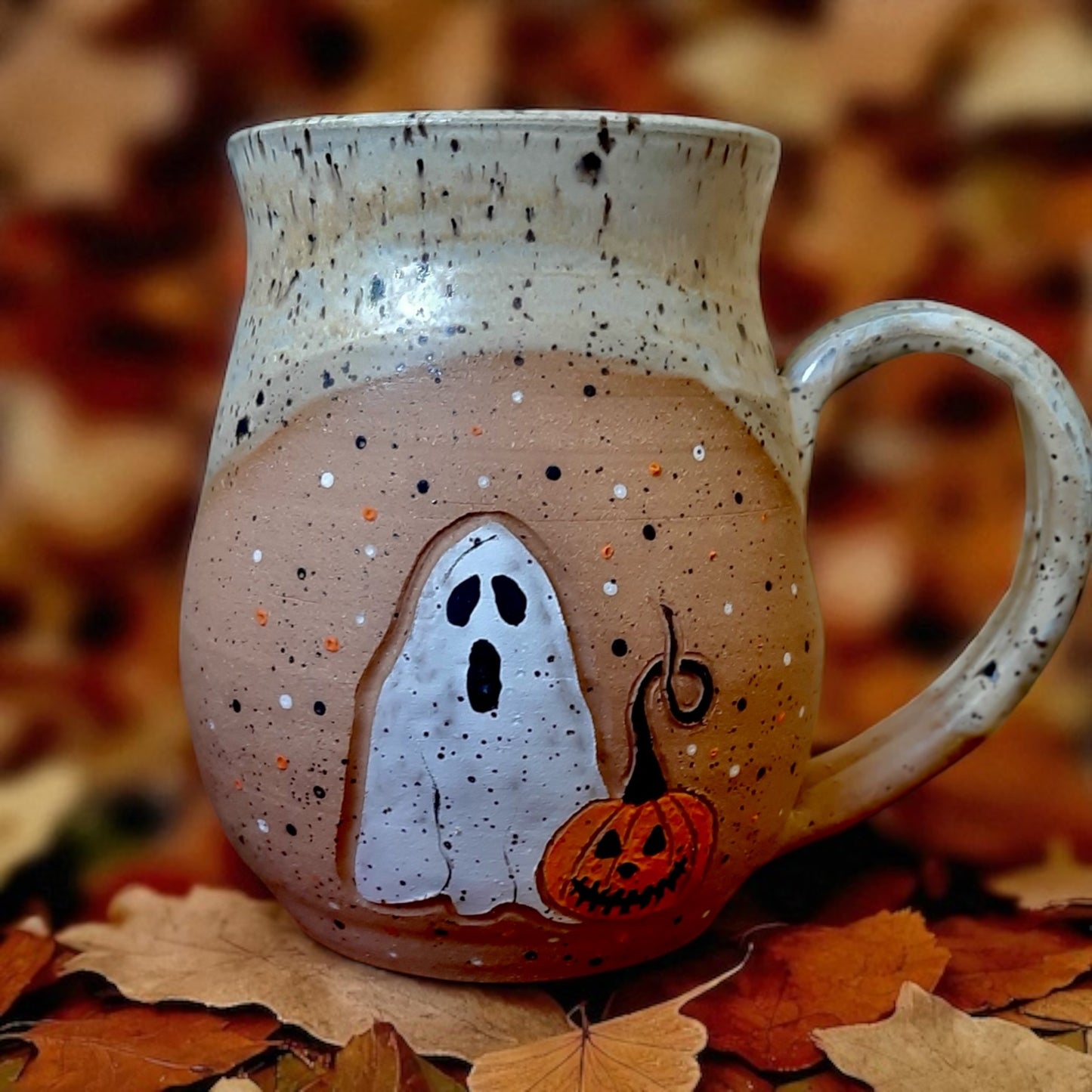 Ghost with Jack o Lantern Mug