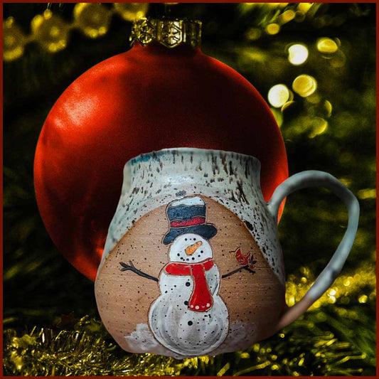 Cardinal Snowman Mug