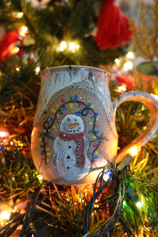 Festive Lights Snowman Mug