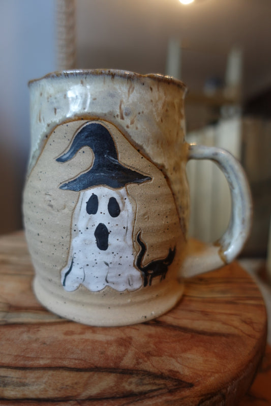Ghost Mug Witches Hat and Cat