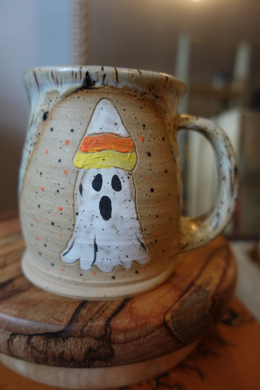 Ghost Mug with Candy Corn